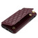 iPhone XR Rhombic Dual Buckle Card Slots Phone Case with Lanyard - Wine Red
