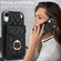 iPhone XR Rhombic Texture Card Bag Phone Case with Long Lanyard - Black