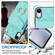 iPhone XR Rhombic Texture Card Bag Phone Case with Long Lanyard - Mint Green