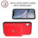 iPhone XR Rhombic Texture Card Bag RFID Phone Case with Long Lanyard - Red