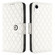 iPhone XR Rhombic Texture Flip Leather Phone Case with Lanyard - White