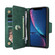 iPhone XR Rivet Buckle 9 Cards Three Fold Leather Phone Case - Green