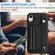 iPhone XR Shockproof Leather Phone Case with Wrist Strap - Black