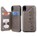 iPhone XR Six Cats Embossing Pattern Protective Case with Holder & Card Slots & Photo Frame - Grey
