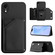 iPhone XR Skin Feel Four Card Slots Phone Case with Wrist Strap - Black