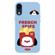 iPhone XR Skin Feeling Jelly TPU Hybrid PC Phone Case - French Fries Puppy Blue