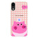 iPhone XR Skin Feeling Jelly TPU Hybrid PC Phone Case - Pink Cat White