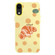 iPhone XR Skin Feeling Jelly TPU Hybrid PC Phone Case - Polka Dot Croissant Yellow