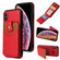 iPhone XR Soft Skin Leather Wallet Bag Phone Case - Red