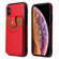 iPhone XR Soft Skin Leather Wallet Bag Phone Case - Red