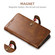 iPhone XR Suteni Q-03 Oil Wax Magnetic Clasp Leather Phone Case - Brown