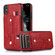 iPhone XR Wristband Kickstand Wallet Leather Phone Case - Red