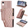 iPhone XR YM016 Rhombic Zipper Card Wallet Leather Phone Case with Lanyard - Rose Gold