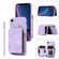 iPhone XR Zipper Card Bag Back Cover Phone Case - Purple