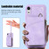 iPhone XR Zipper Card Bag Back Cover Phone Case - Purple