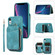 iPhone XR Zipper Card Bag Back Cover Phone Case - Turquoise