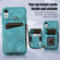 iPhone XR Zipper Card Bag Back Cover Phone Case - Turquoise