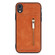 iPhone XR Zipper Card Holder Phone Case - Brown