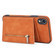 iPhone XR Zipper Card Holder Phone Case - Brown