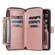 iPhone XR Zipper Wallet Bag Horizontal Flip PU Leather Case with Holder & 9 Card Slots & Wallet & Lanyard & Photo Frame - Rose Gold