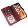 iPhone XR Zipper Wallet Bag Horizontal Flip PU Leather Case with Holder & 9 Card Slots & Wallet & Lanyard & Photo Frame - Wine Red
