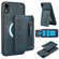 iPhone XR Zipper Wallet Split MagSafe Leather Back Phone Case - Blue