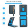 iPhone XR Zipper Wallet Split MagSafe Leather Back Phone Case - Blue