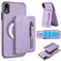 iPhone XR Zipper Wallet Split MagSafe Leather Back Phone Case - Purple