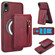 iPhone XR Zipper Wallet Split MagSafe Leather Back Phone Case - Red