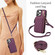 iPhone 11 Pro AwQuer Crossbody Zipper Wallet Rhombic Leather Back Phone Case - Dark Purple