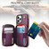 iPhone 11 Pro AwQuer Crossbody Zipper Wallet Rhombic Leather Back Phone Case - Dark Purple