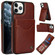 iPhone 11 Pro AwQuer Vertical Flip Card Bag Holder Leather Phone Case - Brown