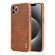 iPhone 11 Pro AZNS Electroplated Frame Crocodile Texture Full Coverage Phone Case - Brown