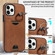 iPhone 11 Pro Calf Texture Card Slot Ring Holder Phone Case - Brown
