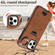 iPhone 11 Pro Calf Texture Card Slot Ring Holder Phone Case - Brown