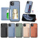 iPhone 11 Pro Carbon Fiber Magnetic Card Bag Phone Case - Blue