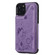 iPhone 11 Pro Cat Bee Embossing Pattern Shockproof Protective Case with Card Slots & Photo Frame - Purple