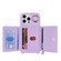 iPhone 11 Pro Crossbody Zipper Wallet Ring Holder Litchi Leather Phone Case - Purple