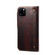 iPhone 11 Pro Denior Oil Wax Cowhide Magnetic Button Horizontal Flip Leather Case with Card Slots & Wallet - Dark Red