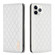 iPhone 11 Pro Diamond Lattice Magnetic Leather Flip Phone Case - White