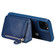 iPhone 11 Pro Dual Buckles Zipper Shockproof Back Cover Protective Case with Holder & Card Slots & Wallet & Lanyard & Photos Frames - Blue