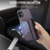 iPhone 11 Pro Fierre Shann Oil Wax Cow Leather Card Holder Back Phone Case - Purple