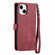 iPhone 11 Pro Geometric Zipper Wallet Side Buckle Leather Phone Case - Red