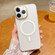 iPhone 11 Pro Golden Shield Frosted Semi-transparent MagSafe PC Phone Case - White
