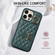 iPhone 11 Pro Horizontal Card Bag Ring Holder Phone Case with Dual Lanyard - Dark Green