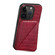 iPhone 11 Pro Imitation Crocodile Leather Back Phone Case with Holder - Rose Red