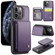 iPhone 11 Pro JEEHOOD J05 Business Magnetic Style RFID Leather Phone Case - Purple