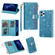 iPhone 11 Pro Multi-card Slots Starry Sky Laser Carving Glitter Zipper Horizontal Flip Leather Case with Holder & Wallet & Lanyard - Sky Blue
