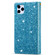 iPhone 11 Pro Multi-card Slots Starry Sky Laser Carving Glitter Zipper Horizontal Flip Leather Case with Holder & Wallet & Lanyard - Sky Blue