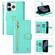 iPhone 11 Pro POLA Love Multi-Card Slots Zipper Wallet Leather Phone Case - Light Green